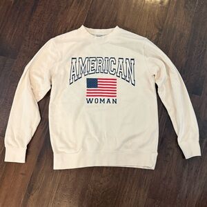 NEW Living Fully Co American Woman Sweatshirt size small